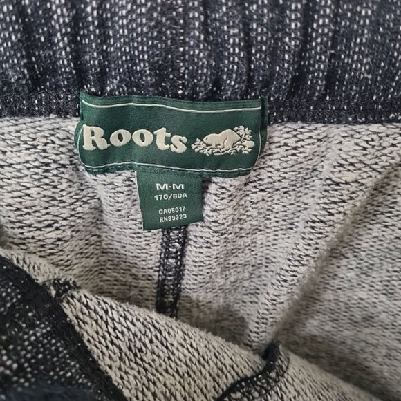 Roots Men Sweatpants Joggers Dark Gray Pockets Beaver Logo Size M - Picture 7 of 9